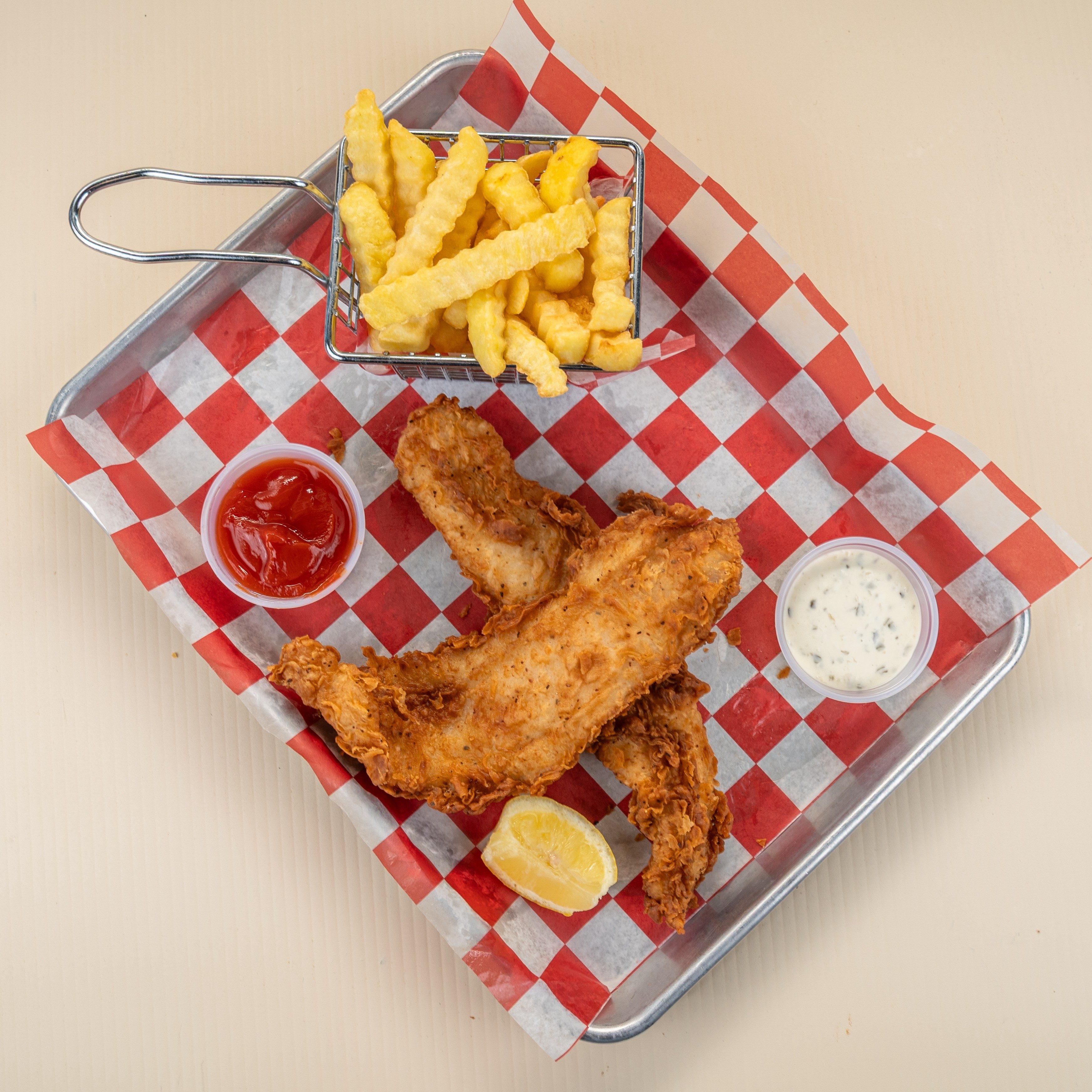 Beer Battered Fish & Chips.