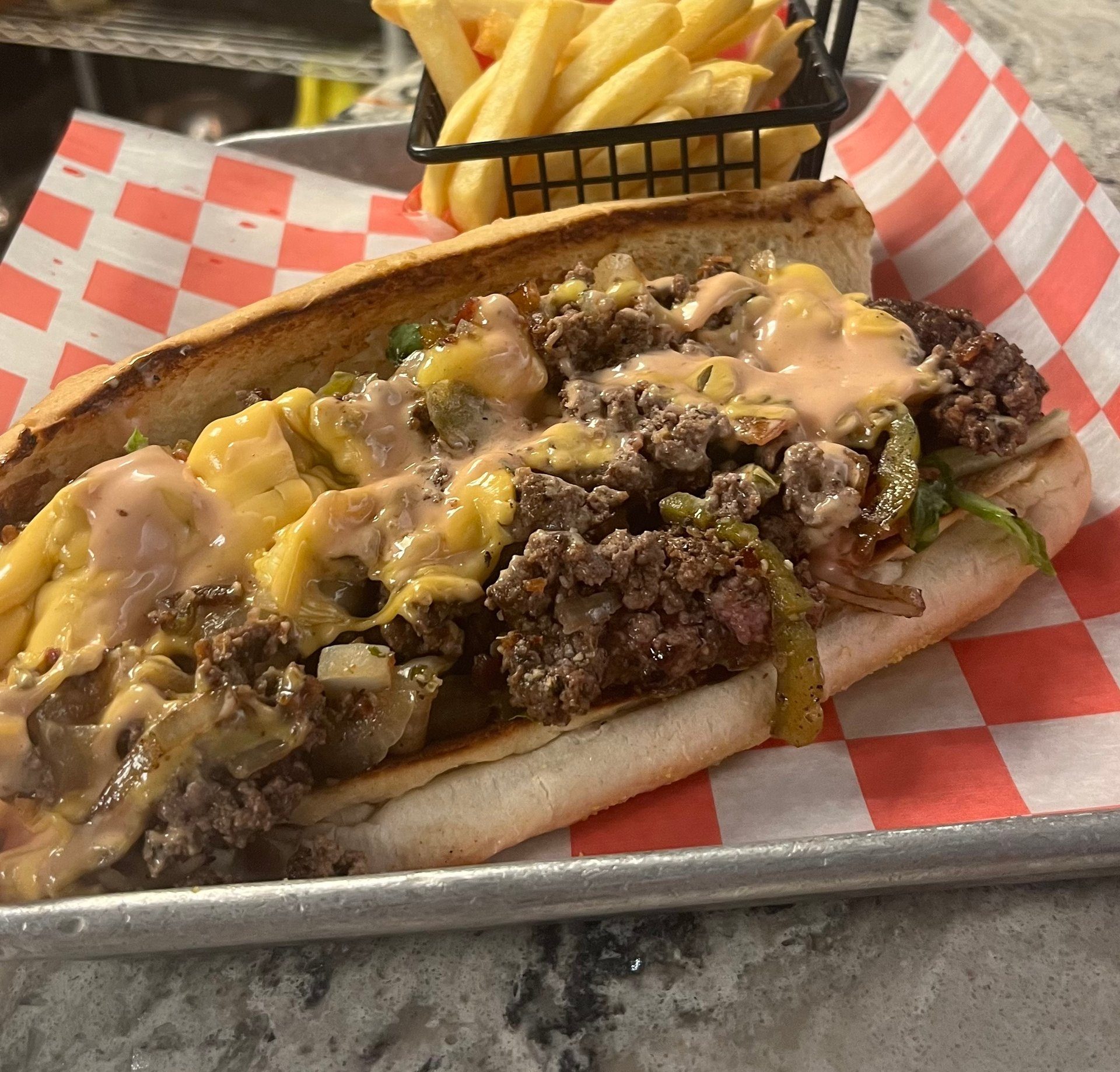 NYC Chopped Cheese Burger.